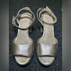 KENNETH COLE NY Platform Espadrille - Round Toe Block Heel In Leather